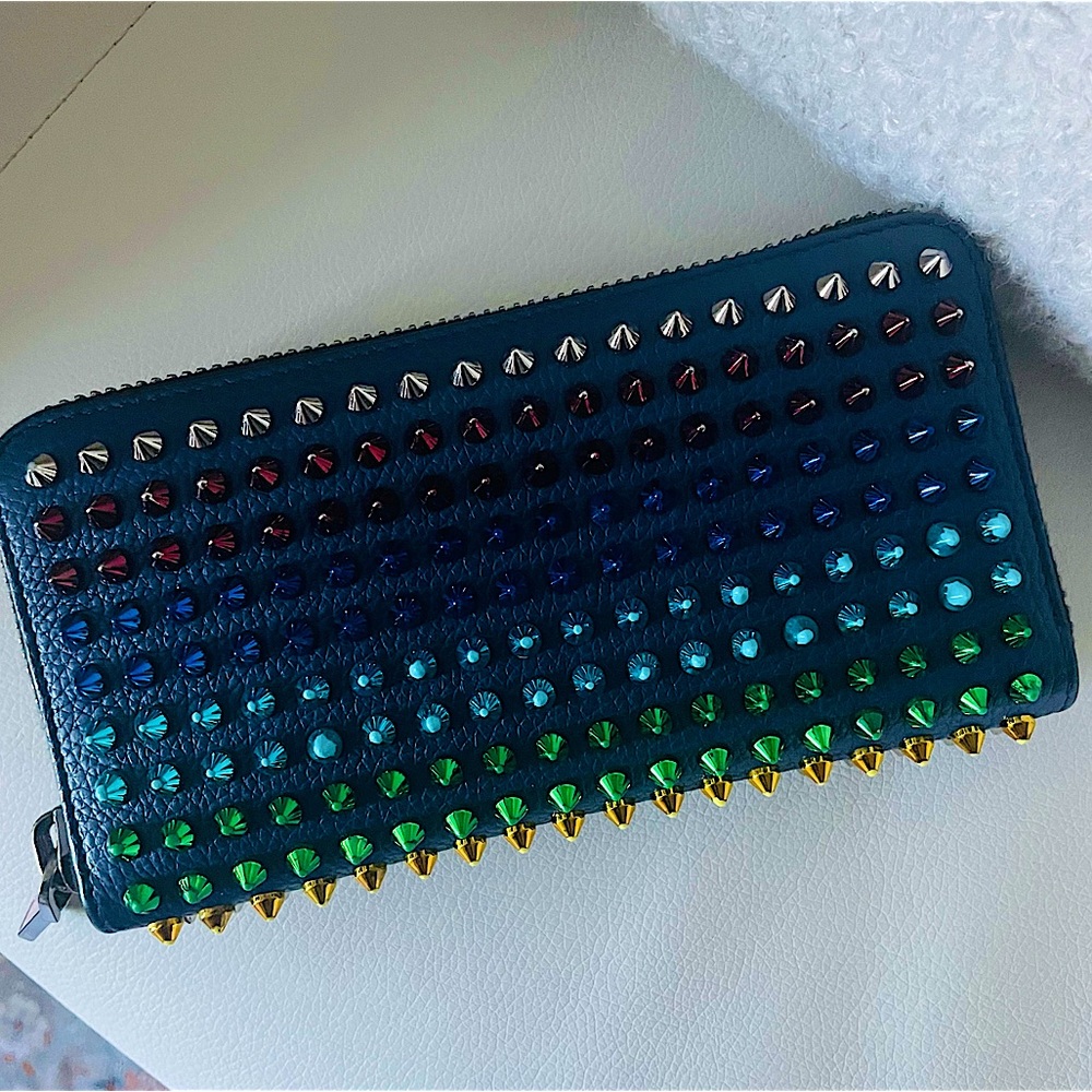 Christian Louboutin Rainbow Stud Panettone Zippered Wallet ☆ RARE ☆ SALE ☆